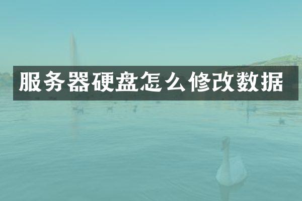 服务器硬盘怎么修改数据