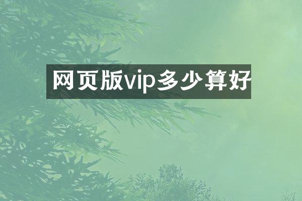 网页版vip多少算好