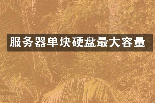 服务器单块硬盘最大容量