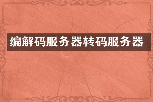 编解码服务器转码服务器