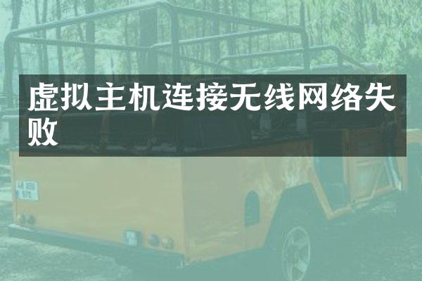 虚拟主机连接无线网络失败