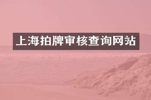 上海拍牌审核查询网站