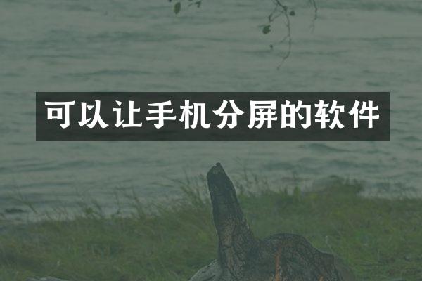 可以让手机分屏的软件