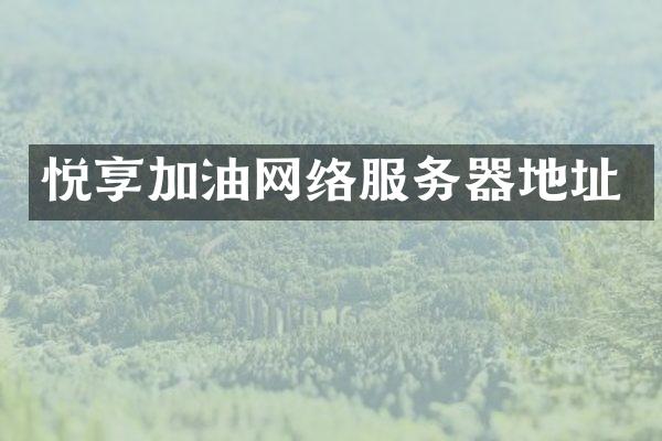 悦享加油网络服务器地址