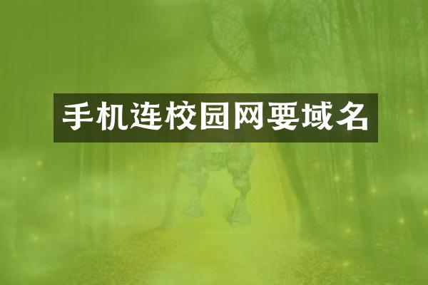 手机连校园网要域名