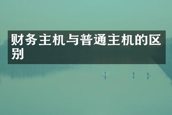 财务主机与普通主机的区别