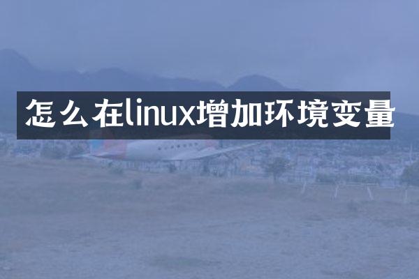 怎么在linux增加环境变量