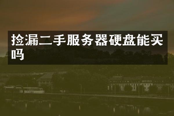 捡漏二手服务器硬盘能买吗