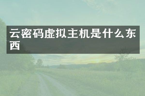 云密码虚拟主机是什么东西