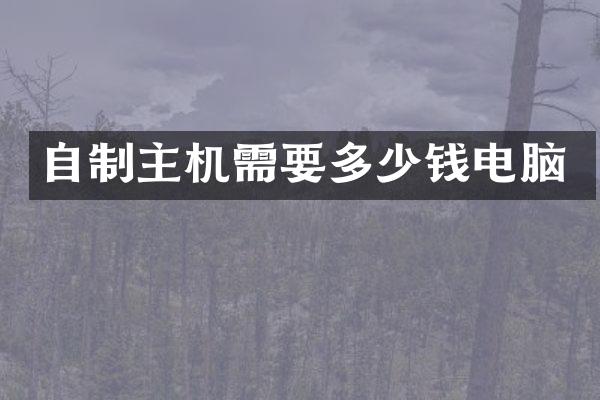 自制主机需要多少钱电脑