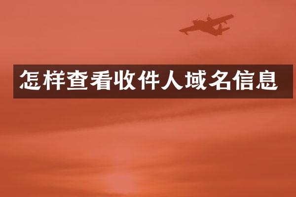 怎样查看收件人域名信息