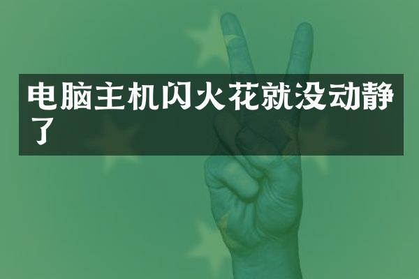 电脑主机闪火花就没动静了