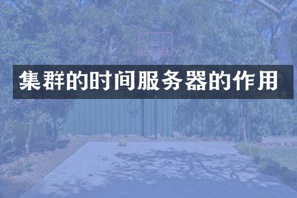 集群的时间服务器的作用