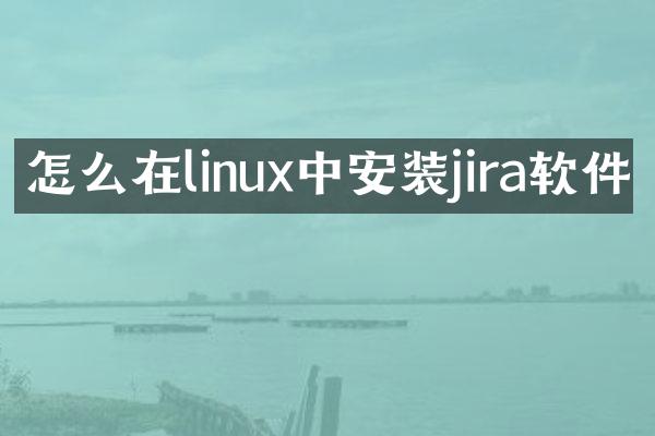 怎么在linux中安装jira软件