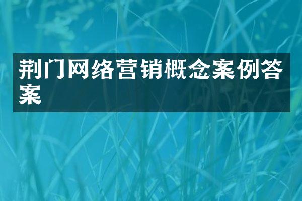 荆门网络营销概念案例答案
