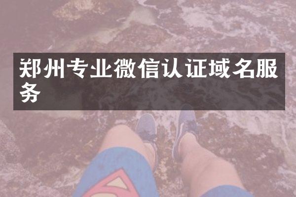郑州专业微信认证域名服务