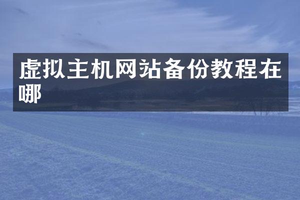 虚拟主机网站备份教程在哪