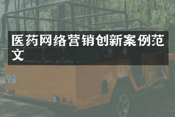 医药网络营销创新案例范文
