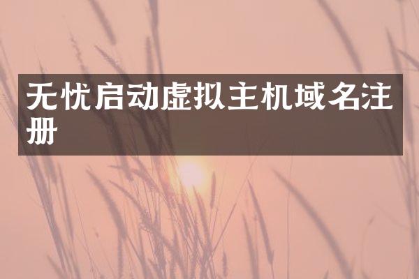 无忧启动虚拟主机域名注册