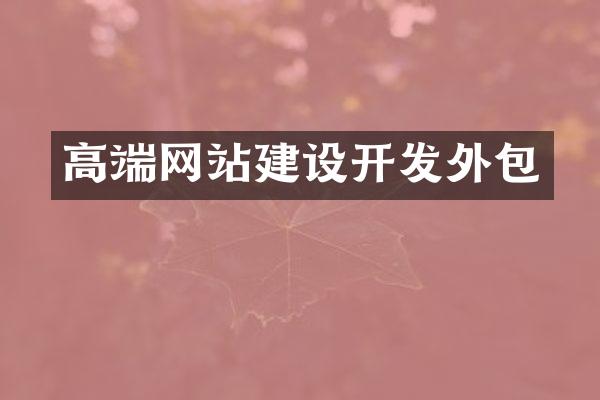 高端网站建设开发外包