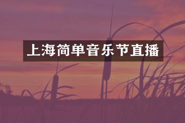上海简单音乐节直播