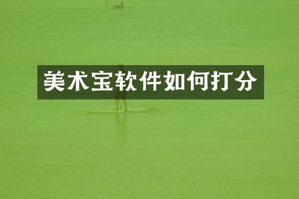 美术宝软件如何打分