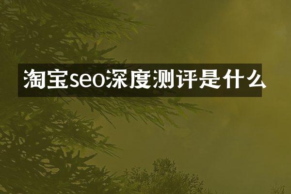 淘宝seo深度测评是什么