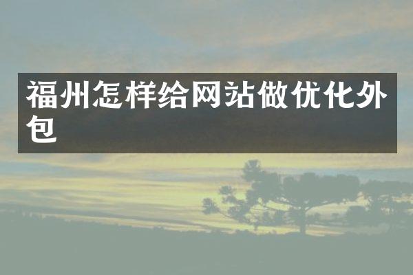 福州怎样给网站做优化外包
