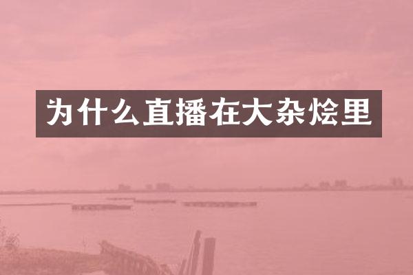 为什么直播在大杂烩里