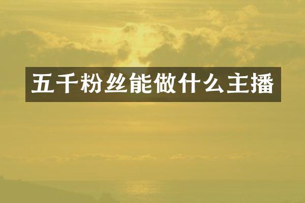 五千粉丝能做什么主播