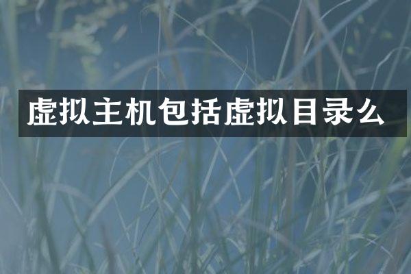 虚拟主机包括虚拟目录么