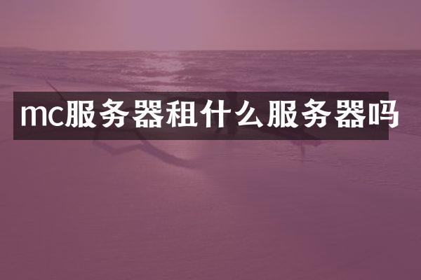 mc服务器租什么服务器吗