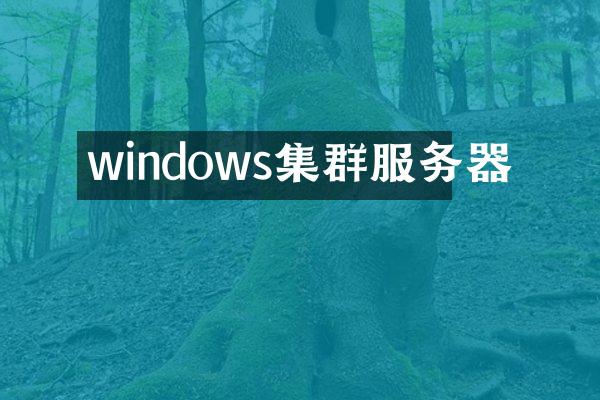 windows集群服务器