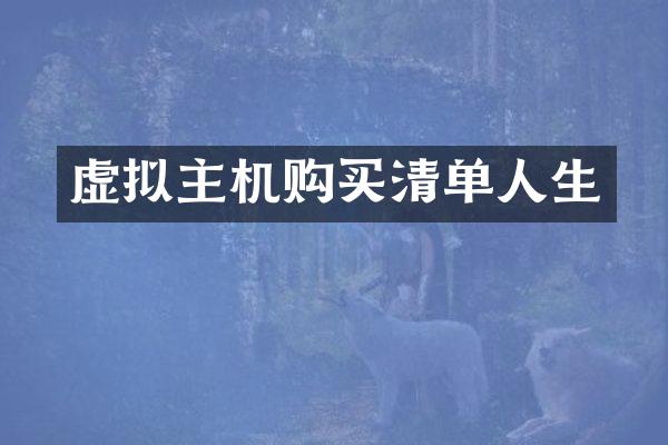 虚拟主机购买清单人生