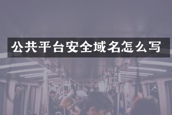 公共平台安全域名怎么写