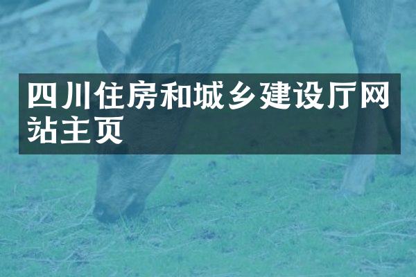 四川住房和城乡建设厅网站主页