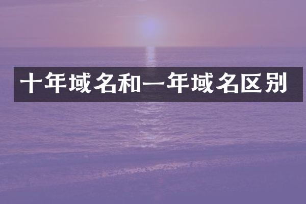 十年域名和一年域名区别