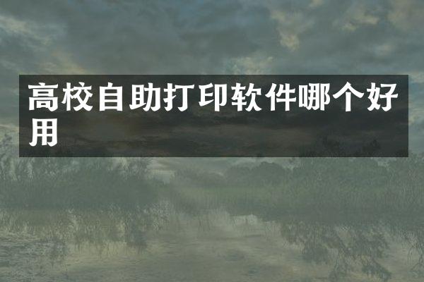 高校自助打印软件哪个好用