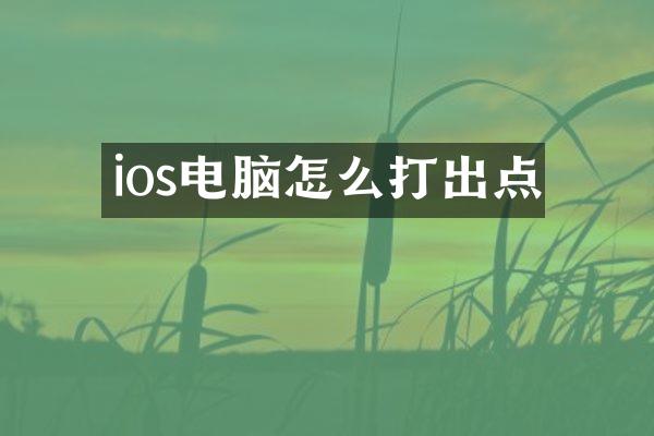ios电脑怎么打出点