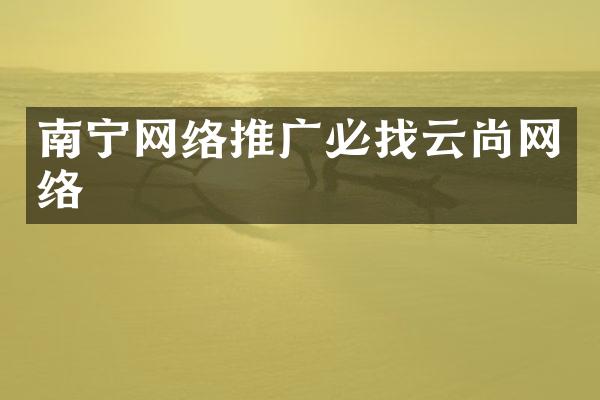 南宁网络推广必找云尚网络