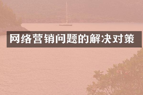 网络营销问题的解决对策