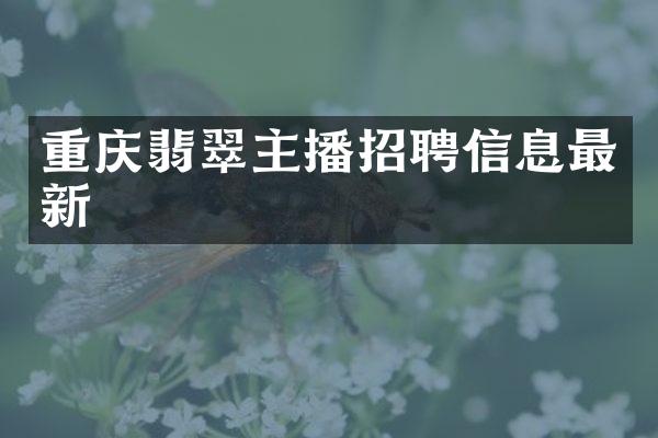 重庆翡翠主播招聘信息最新