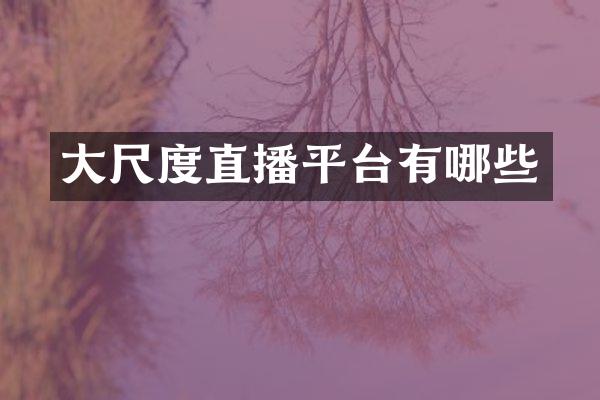 大尺度直播平台有哪些