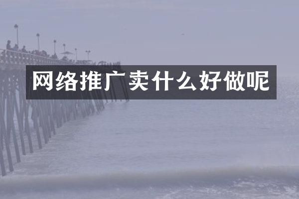 网络推广卖什么好做呢