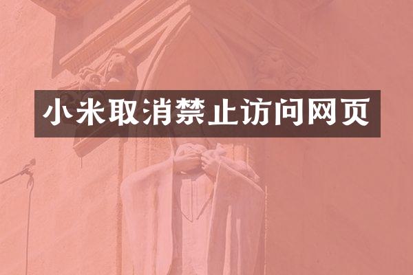 小米取消禁止访问网页