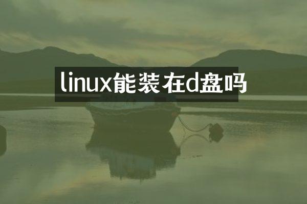 linux能装在d盘吗