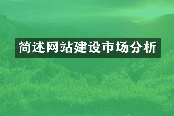 简述网站建设市场分析