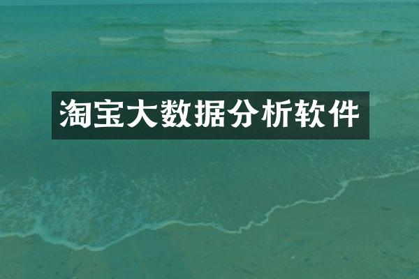 淘宝大数据分析软件