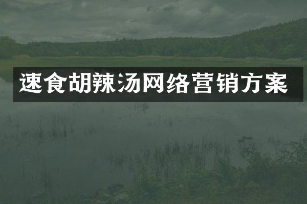 速食胡辣汤网络营销方案