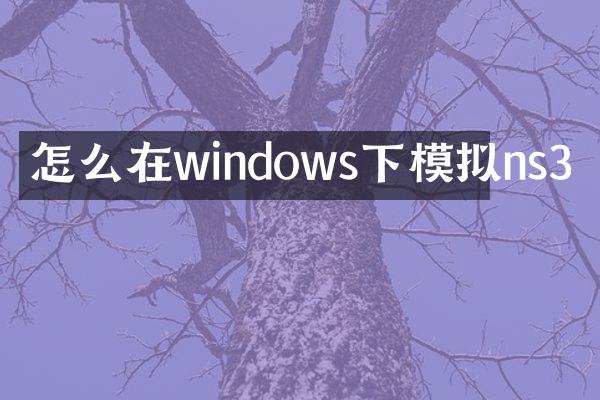 怎么在windows下模拟ns3